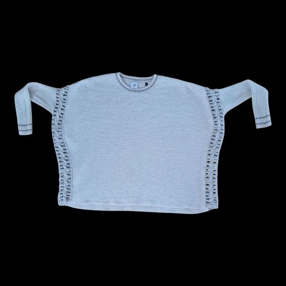 CAbi Slip Stitch Sweater S Oversized Chunky Knit Tunic Lagenlook Pullover Cream - Picture 2 of 16